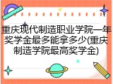 重庆现代制造职业学院一年奖学金最多能拿多少(重庆制造学院最高奖学金)