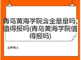 青岛黄海学院含金量量吗，值得报吗(青岛黄海学院值得报吗)