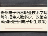 贵州电子信息职业技术学院每年招生人数多少，政策变动如何(贵州电子招生政策)