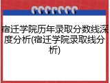宿迁学院历年录取分数线深度分析(宿迁学院录取线分析)