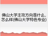 佛山大学主攻方向是什么，怎么样(佛山大学特色专业)