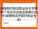 湖南现代物流职业技术学院哪个专业毕业就业前景比较好(湖南物流学院好就业专业)