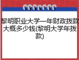 黎明职业大学一年财政拨款大概多少钱(黎明大学年拨款)