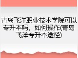 青岛飞洋职业技术学院可以专升本吗，如何操作(青岛飞洋专升本途径)