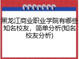 黑龙江商业职业学院有哪些知名校友，简单分析(知名校友分析)