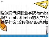 哈尔滨传媒职业学院有mba吗？emba和mba的入学条件是什么(哈传媒MBA条件)
