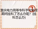 重庆电力高等专科学校就读期间挂科了怎么办呢？(挂科怎么办)