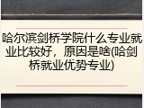 哈尔滨剑桥学院什么专业就业比较好，原因是啥(哈剑桥就业优势专业)