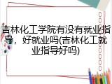 吉林化工学院有没有就业指导，好就业吗(吉林化工就业指导好吗)