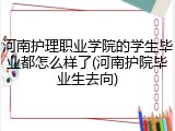 河南护理职业学院的学生毕业都怎么样了(河南护院毕业生去向)