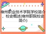 宿州职业技术学院学校简介，校史概述(宿州职院校史简介)