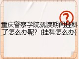 重庆警察学院就读期间挂科了怎么办呢？(挂科怎么办)