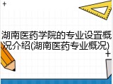 湖南医药学院的专业设置概况介绍(湖南医药专业概况)