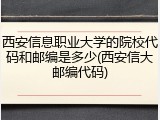 西安信息职业大学的院校代码和邮编是多少(西安信大邮编代码)