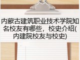 内蒙古建筑职业技术学院知名校友有哪些，校史介绍(内建院校友与校史)
