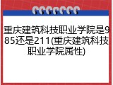 重庆建筑科技职业学院是985还是211(重庆建筑科技职业学院属性)