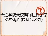 宿迁学院就读期间挂科了怎么办呢？(挂科怎么办)