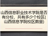 山西信息职业技术学院是否有分校，共有多少个校区(山西信息学院校区数量)
