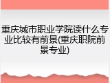 重庆城市职业学院读什么专业比较有前景(重庆职院前景专业)