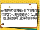 云南医药健康职业学院的院校代码和邮编是多少(云南医药健康职业学院邮编)