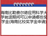 海南比勒费尔德应用科学大学就读期间可以申请哪些奖学金(海南比校奖学金申请)