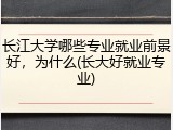 长江大学哪些专业就业前景好，为什么(长大好就业专业)