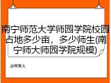 南宁师范大学师园学院校园占地多少亩，多少师生(南宁师大师园学院规模)