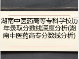 湖南中医药高等专科学校历年录取分数线深度分析(湖南中医药高专分数线分析)