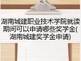 湖南城建职业技术学院就读期间可以申请哪些奖学金(湖南城建奖学金申请)