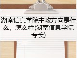 湖南信息学院主攻方向是什么，怎么样(湖南信息学院专长)