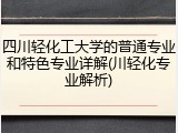 四川轻化工大学的普通专业和特色专业详解(川轻化专业解析)