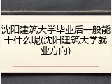 沈阳建筑大学毕业后一般能干什么呢(沈阳建筑大学就业方向)