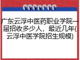 广东云浮中医药职业学院一届招收多少人，最近几年(云浮中医学院招生规模)