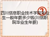 四川信息职业技术学院毕业生一般年薪多少钱(川信职院毕业生年薪)