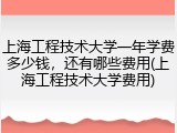 上海工程技术大学一年学费多少钱，还有哪些费用(上海工程技术大学费用)