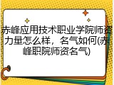 赤峰应用技术职业学院师资力量怎么样，名气如何(赤峰职院师资名气)