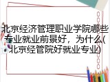 北京经济管理职业学院哪些专业就业前景好，为什么(北京经管院好就业专业)