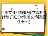 四川文化传媒职业学院招生计划详细分析(川文传院招生分析)