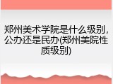 郑州美术学院是什么级别，公办还是民办(郑州美院性质级别)
