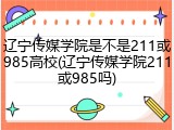 辽宁传媒学院是不是211或985高校(辽宁传媒学院211或985吗)