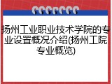 扬州工业职业技术学院的专业设置概况介绍(扬州工院专业概览)