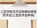 三亚学院共开设有哪些类型奖学金(三亚奖学金种类)