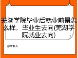 芜湖学院毕业后就业前景怎么样，毕业生去向(芜湖学院就业去向)