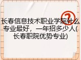 长春信息技术职业学院什么专业最好，一年招多少人(长春职院优势专业)