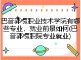 巴音郭楞职业技术学院有哪些专业，就业前景如何(巴音郭楞职院专业就业)