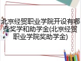 北京经贸职业学院开设有哪些奖学和助学金(北京经贸职业学院奖助学金)