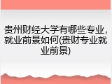 贵州财经大学有哪些专业，就业前景如何(贵财专业就业前景)