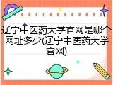 辽宁中医药大学官网是哪个网址多少(辽宁中医药大学官网)
