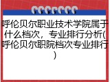呼伦贝尔职业技术学院属于什么档次，专业排行分析(呼伦贝尔职院档次专业排行)