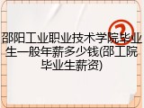邵阳工业职业技术学院毕业生一般年薪多少钱(邵工院毕业生薪资)